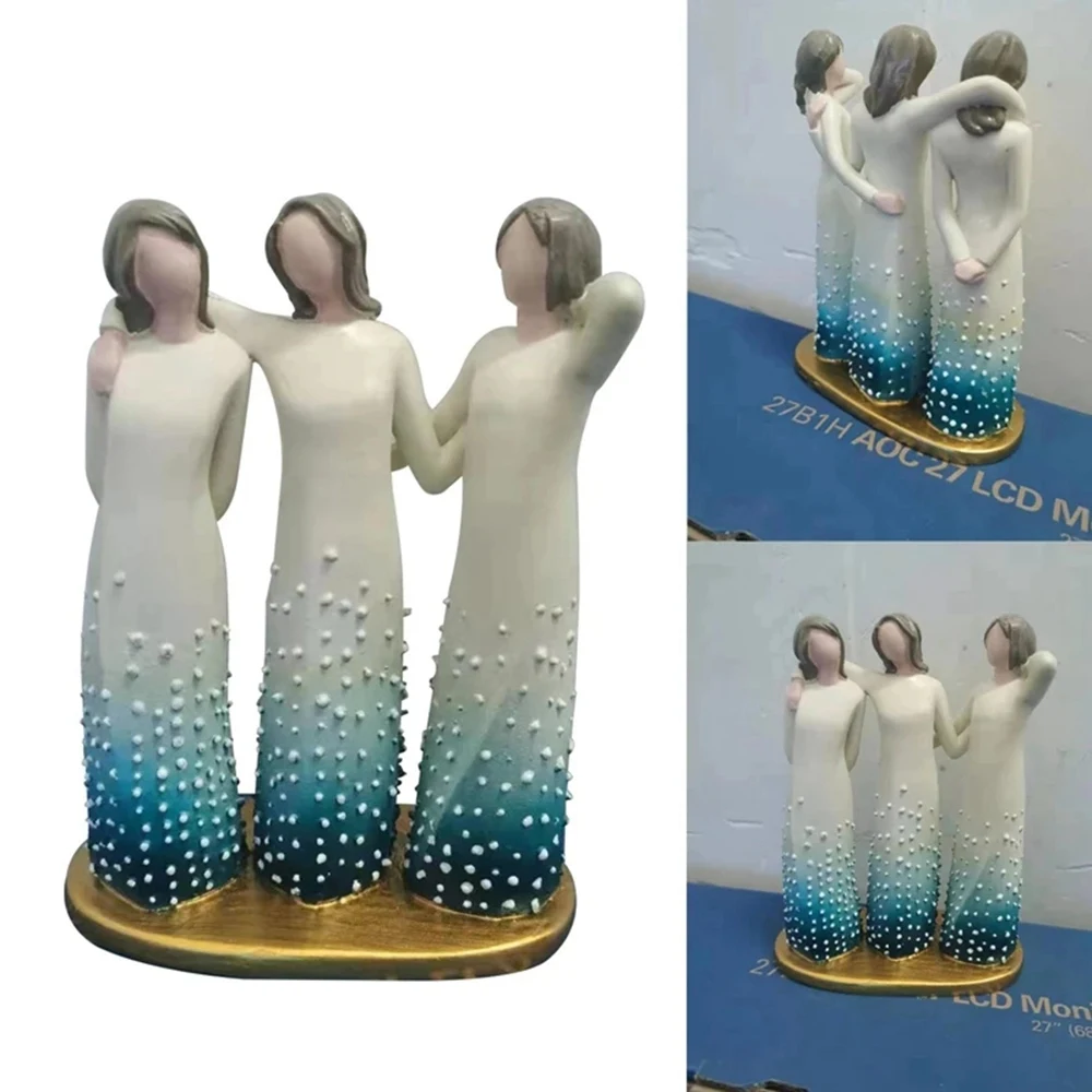 By My Side Sculpted Hand-Painted Figure Resin Desktop Ornament Home Decor Hand Craft Office Special Gift for