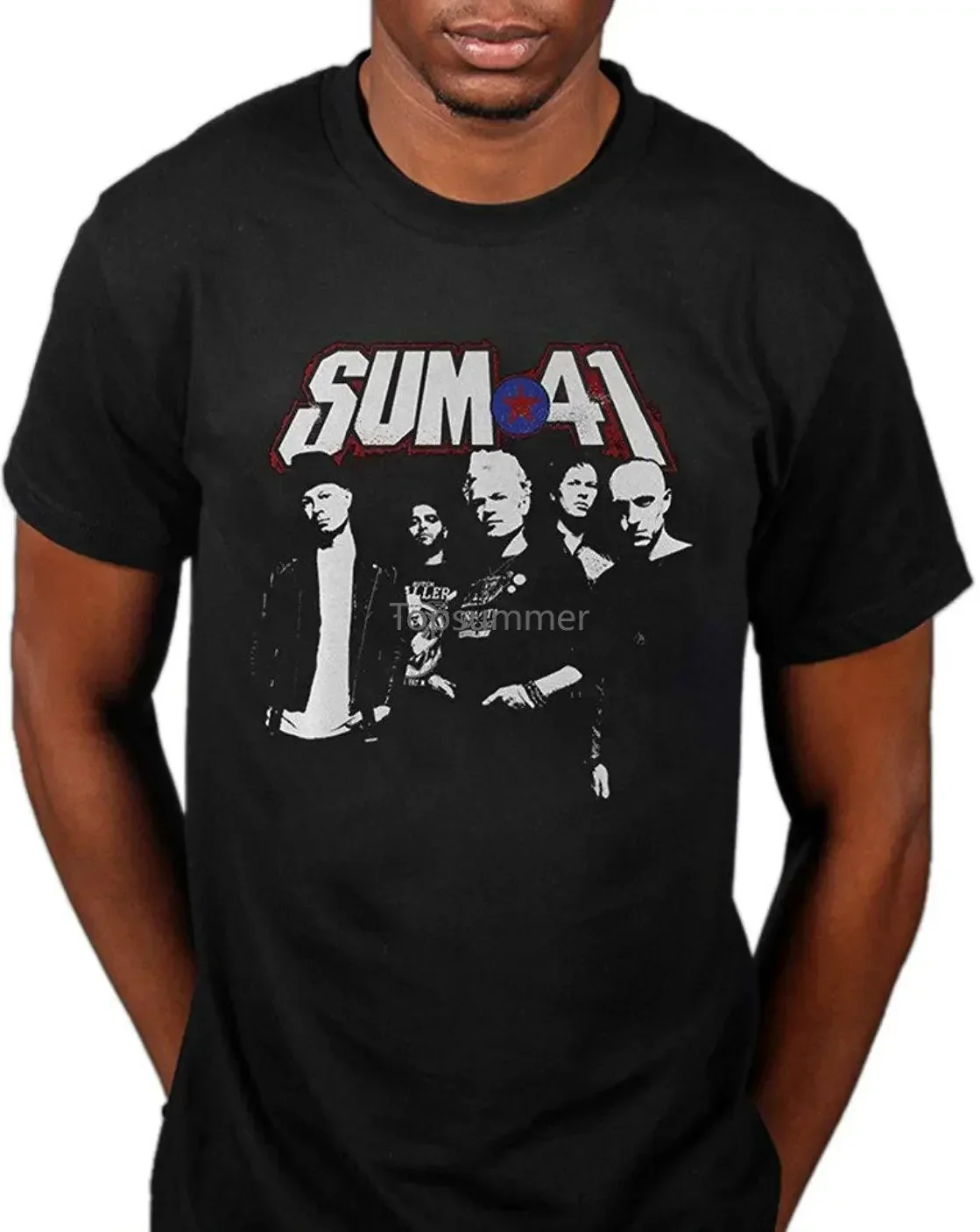 

Sum 41 Photo Portrait T-Shirt T Shirt Discount 100% Cotton For Men'S