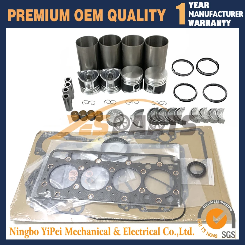 

V1100 Overhaul Rebuild Kit For Kubota Engine Part Piston Ring Gasket 4 Cylinder