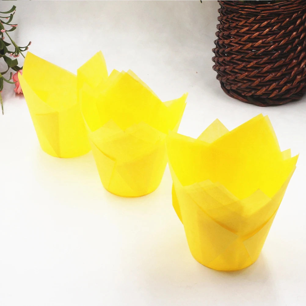 

100pcs Cake Tray Mini Muffins Cupcake Liners Baking Cups Christmas for Containers Tulip Baby