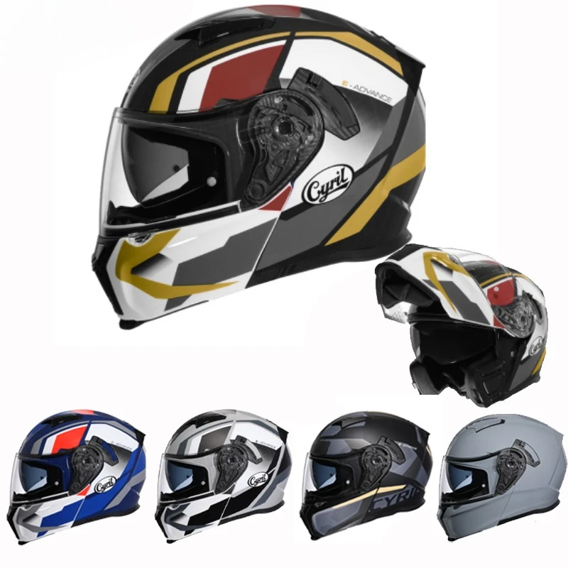 

Full Face Motorcycle Helmet with Dual Visor Cyril Flip-up Motorcycle Helmet ABS Four Seasons Helmet Casco Moto Cascos Para Moto