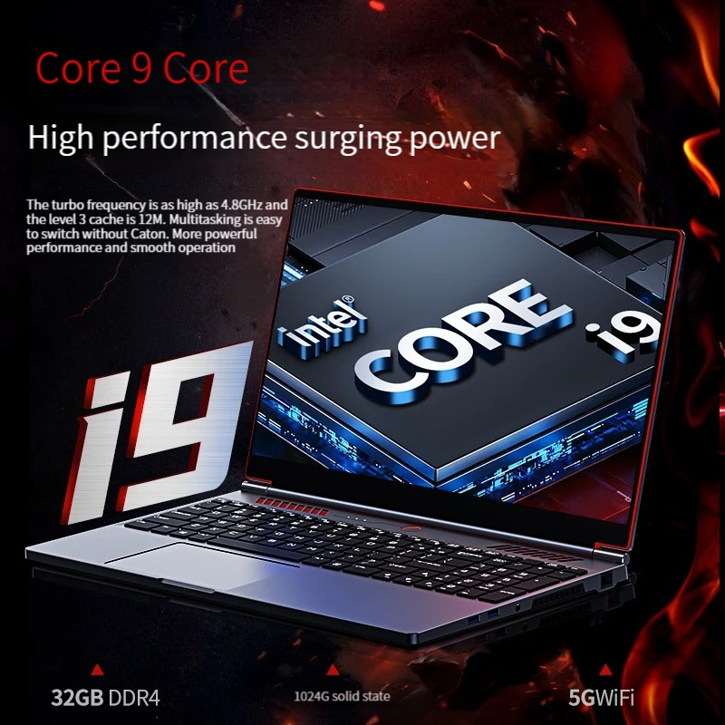 New16.1 Inch 10th Chơi Game Máy Tính Xách Tay Intel Core I9-10880H Tôi I7-10880H Nvidia GTX 1650 4G Windows 10/11 Chơi Game Máy Tính Xách Tay Kim Loại ultrabook