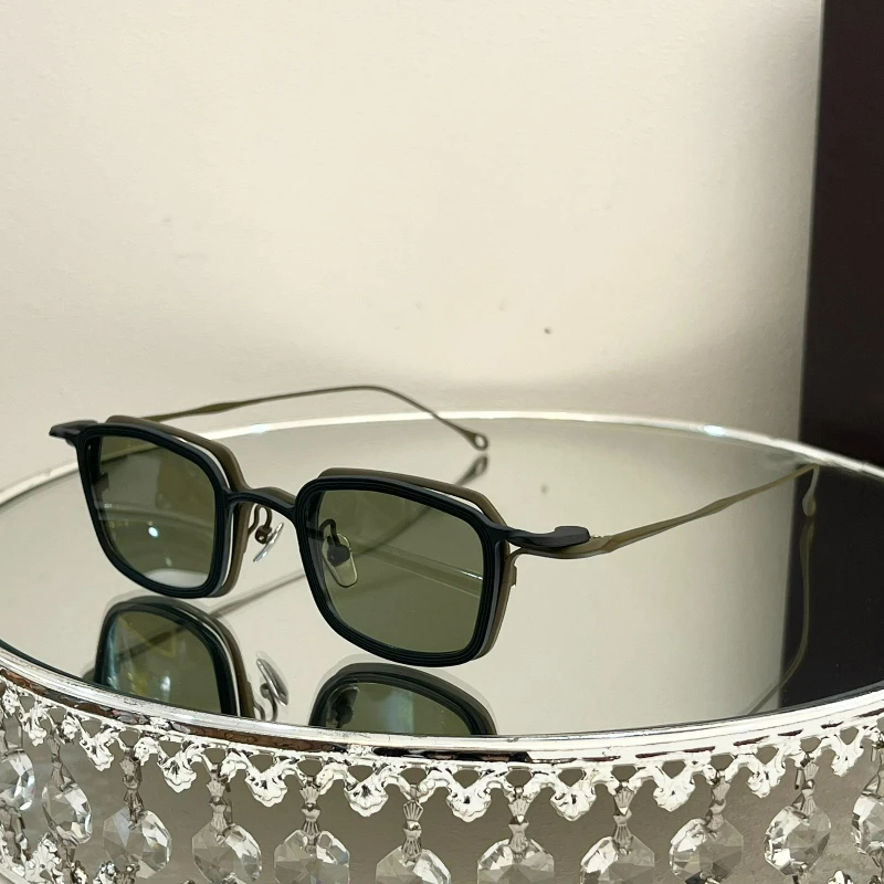 

High Quality Vintage Pure Titanium Square Magnetic Clip On Sunglasses Men Women Eyeglasses Style Designer Driving Travel Glasses