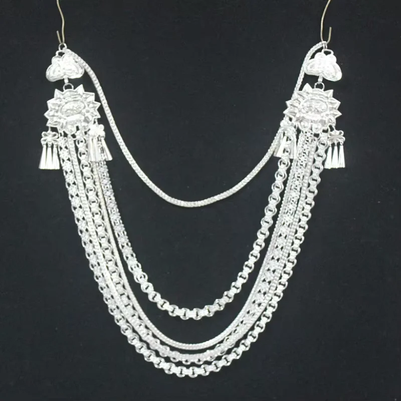 Hmong Waist Band Miao Silver Jewelry Ethnic Minority Stage Costumes Cummerbunds Festival Accessories Hmong Bijoux Belts