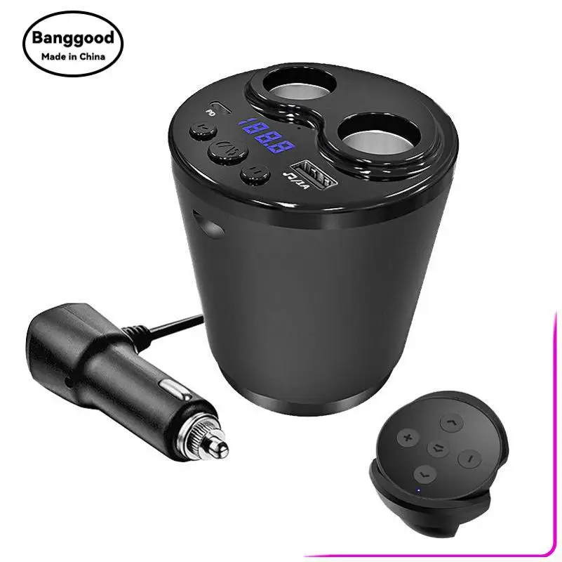 

Car Charging Cup with Steering Wheel Remote Control Bluetooth G63 Car Card MP3 Player Double Cigarette Lighter PD