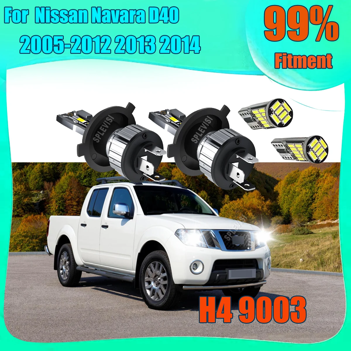 

Shockproof LED Headlights Conversion Car Lights for Rough Terrains For Nissan Navara D40 2005 2006 2007 2008 2009 2010 2011-2014
