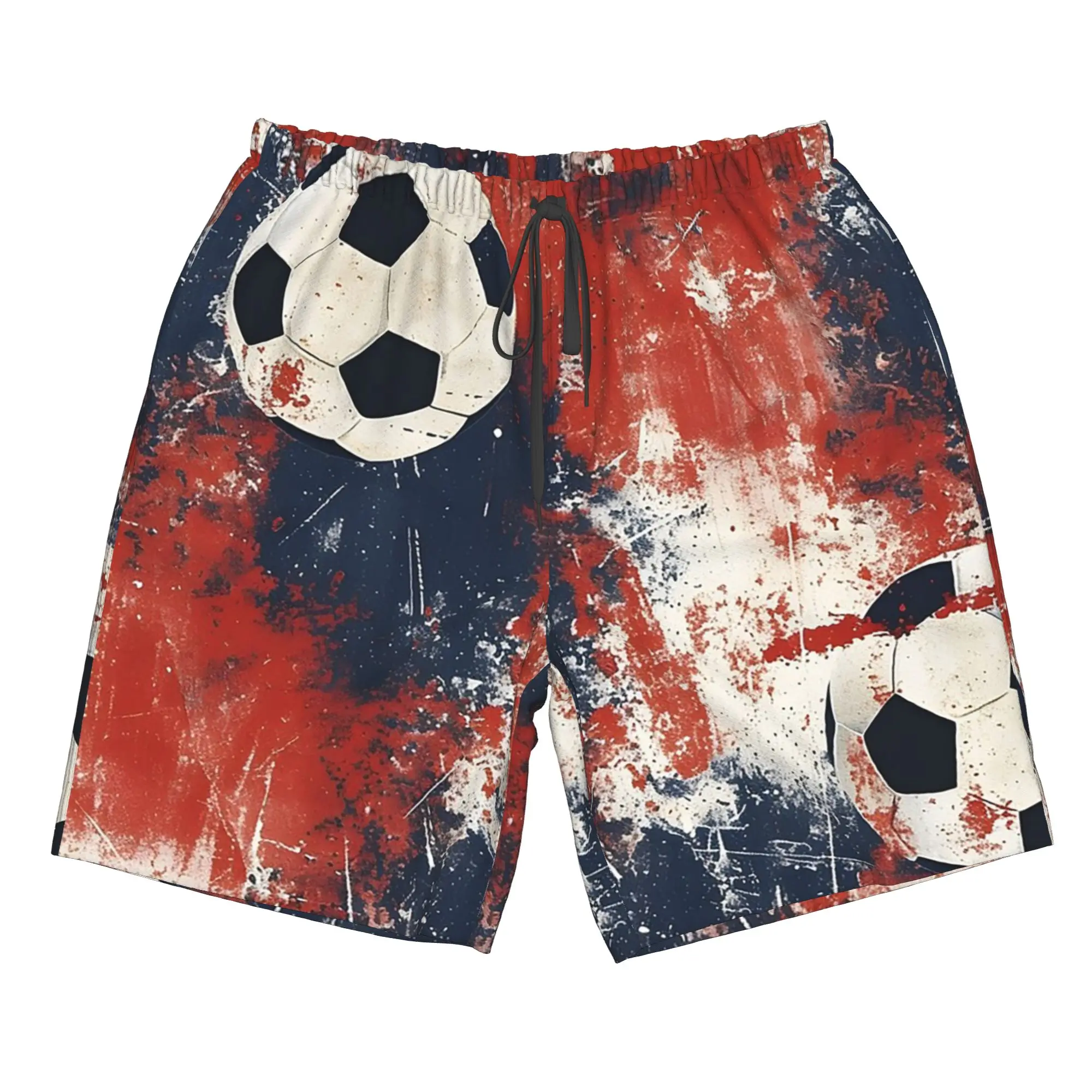 Splash Ink Football Pattern Trunks Beach Board Shorts Casual Quick Dry Swimming Summer Men Pants