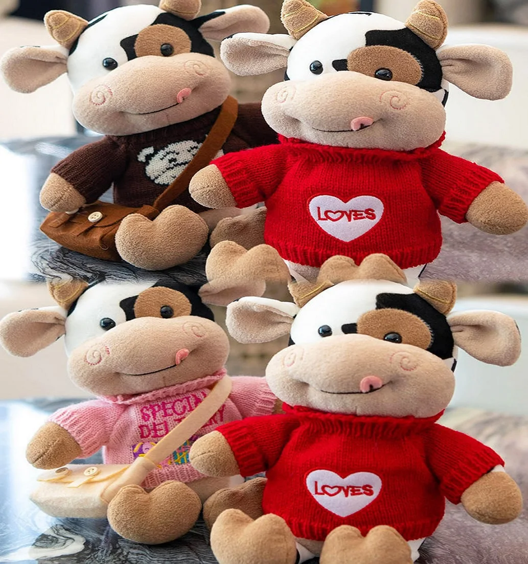 

Популярная плюшевая игрушка-корова, милая кукла-корова, кукла-корова по китайскому зодиаку, тканевая кукла, подарок на Новый год, подарок на день рождения для девочки