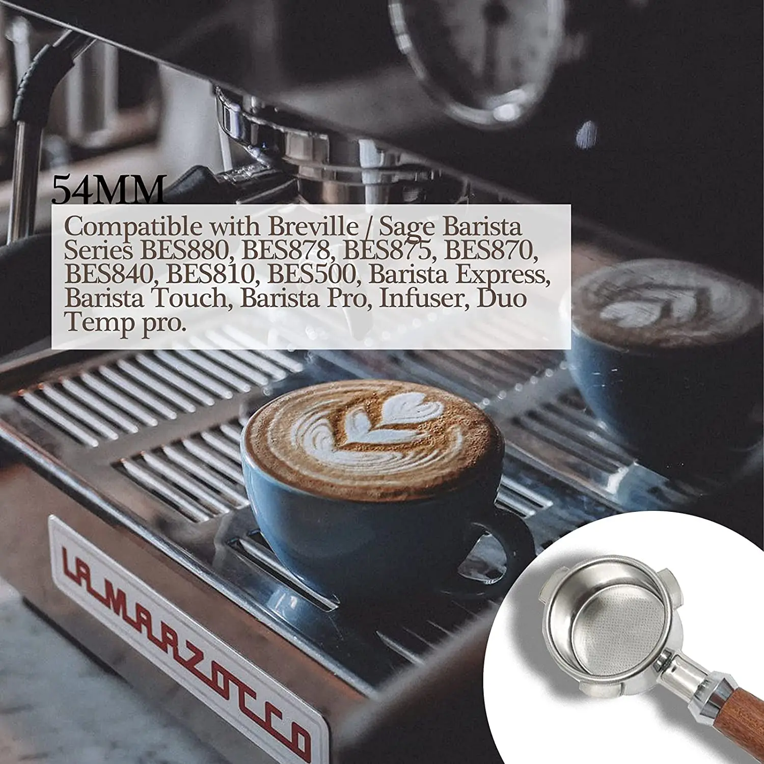 Бездонный портафильтр A14G-54 мм для Breville Barista Express BES870XL BES870BSXL BES878BSS BES880BSS BES840XL и других моделей C