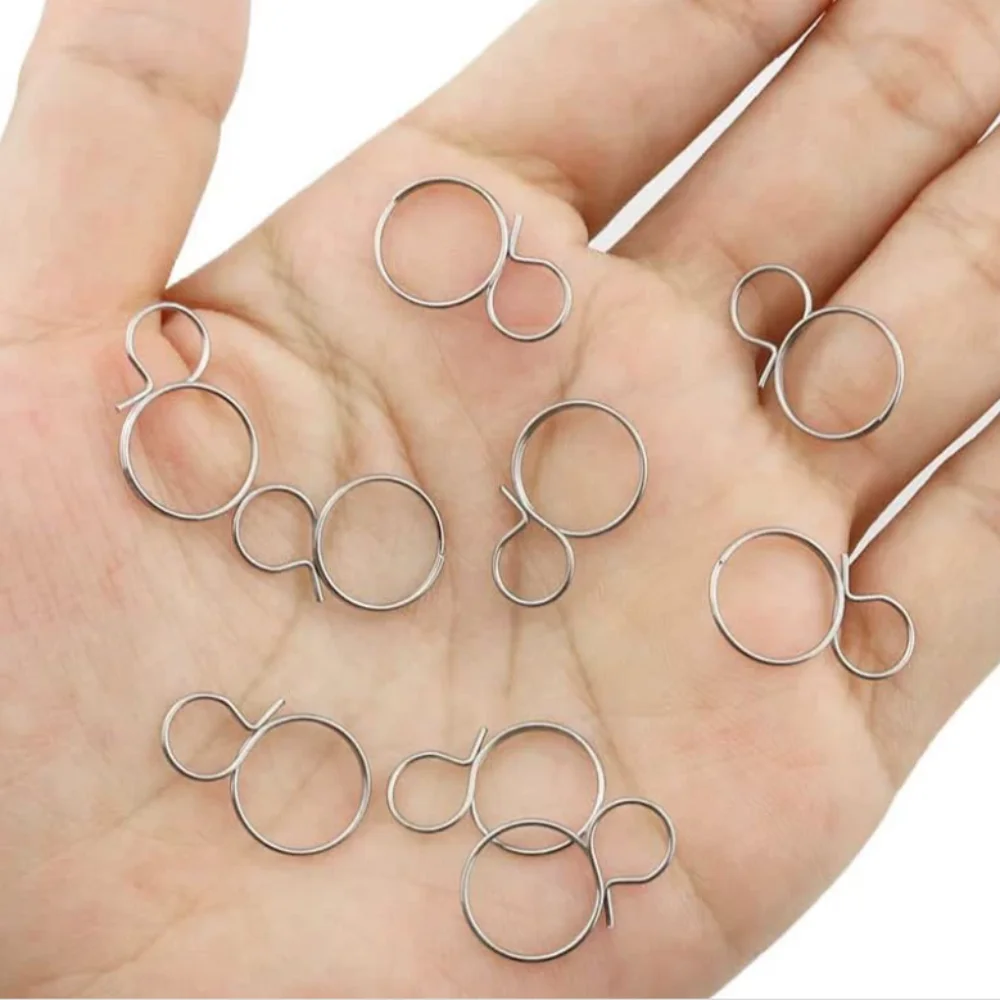 100pcs Crystal Suncatcher Making DIY Parts Music Note Hanging Hooks Connector Glass Ball Chandelier Accessories Stainless Steel