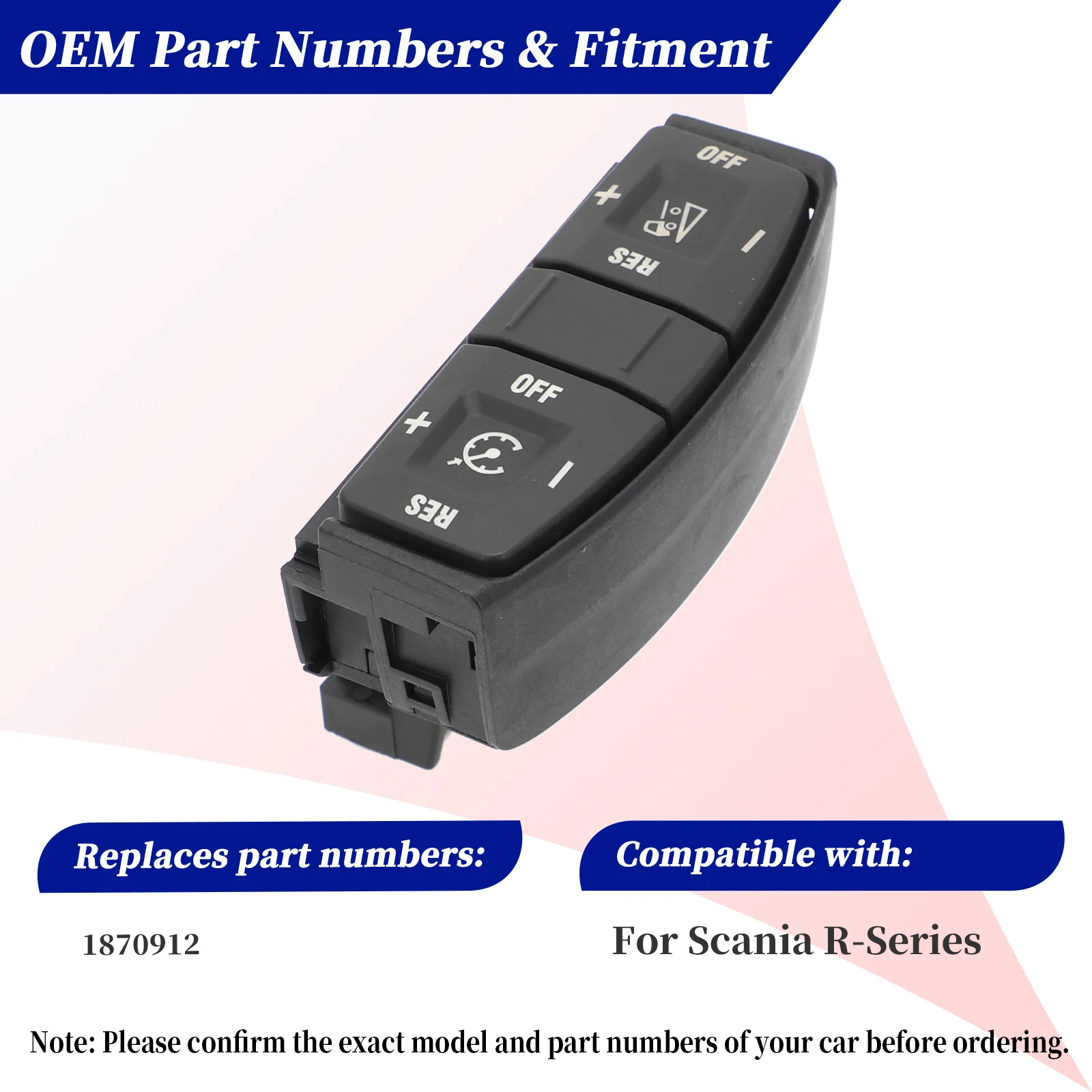 YITRUM 1870912 For SCANIA P G R Series Steering Wheel Cruise Control Switch Buttons 7 Pins Car Parts Accessories