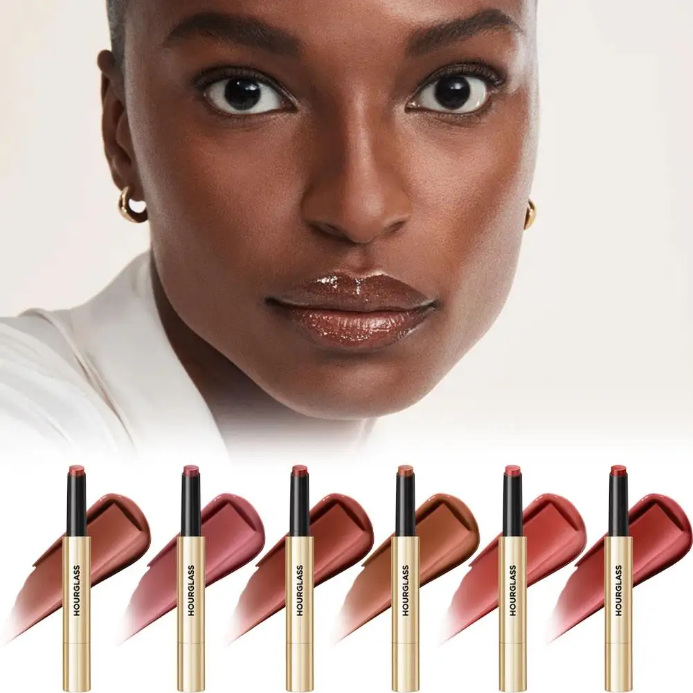 Hourglass Solid Lip Gloss Lippenstift - 6 Farben Spiegelglanz, Langanhaltend, Verschmierfrei, Feuchtigkeitsspendendes Lippen-Make-up