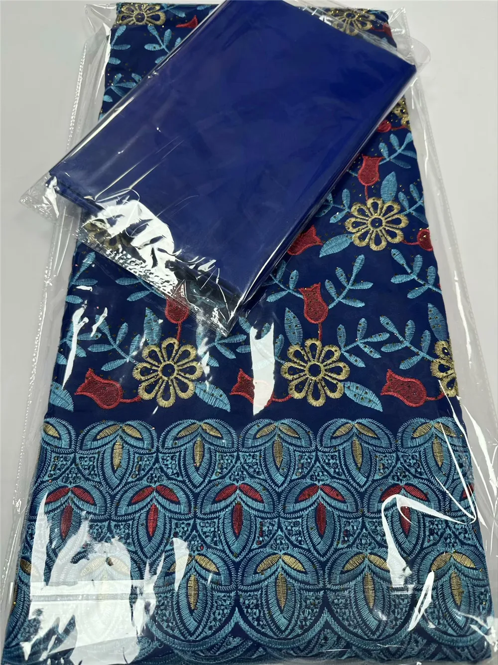 

5 Yards Swiss Voile Lace With 5 Yards Basin Riche Brode Fabric Dry Lace Embroidery African 100% Cotton Dubai Style 17A04