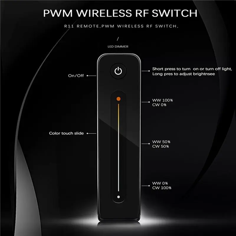 4X LED Dimmer 12V 5V 24V 36V 8A PWM Wireless RF Switch With 2.4G Brightness Adjustment Contact Remote