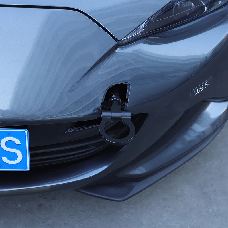 

Для Mazda MX-5 2016-2026: Красный буксировочный крюк из алюминиевого сплава, кольцо для буксировки, накладка на бампер, аксессуары для автомобиля