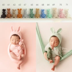 Handmade Knitted Rabbit Doll Newborn Photography Props Cute Bunny Baby Toy Infant Shoot Decoration Studio Photo Accessories