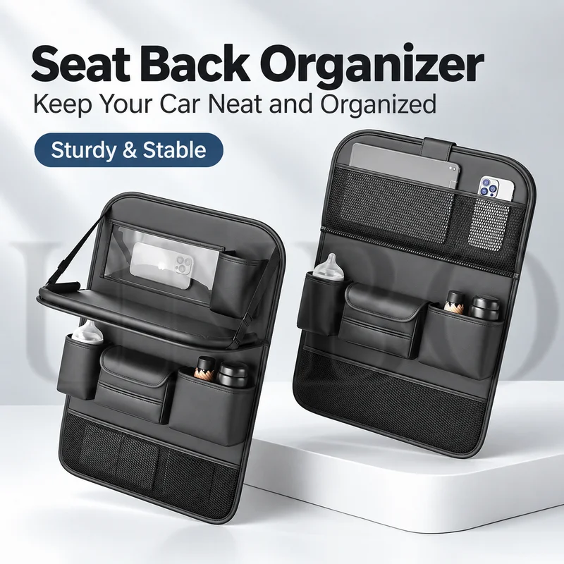 Car Seat Back Storage Bag Hanging Organizer Rear Seat Storage Box and Lumbar Support Pillow Universal Auto Accessory 5