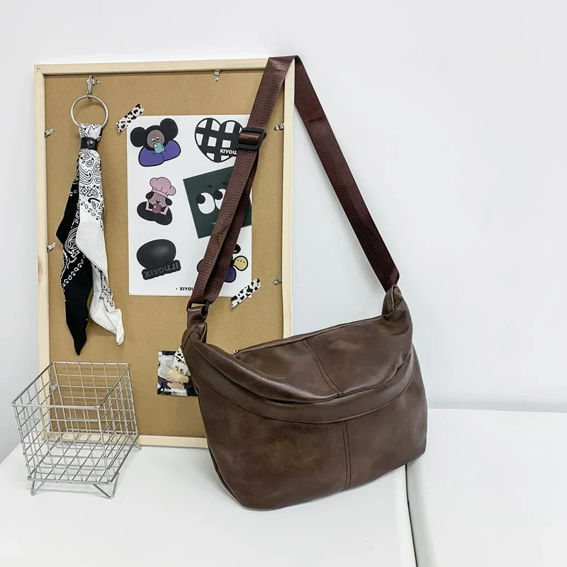

Solid Color PU 2024 High Quality Waist Packs Zipper Versatile Casual Women's Chest Bag Soft Simple Commuting Crossbody Bags