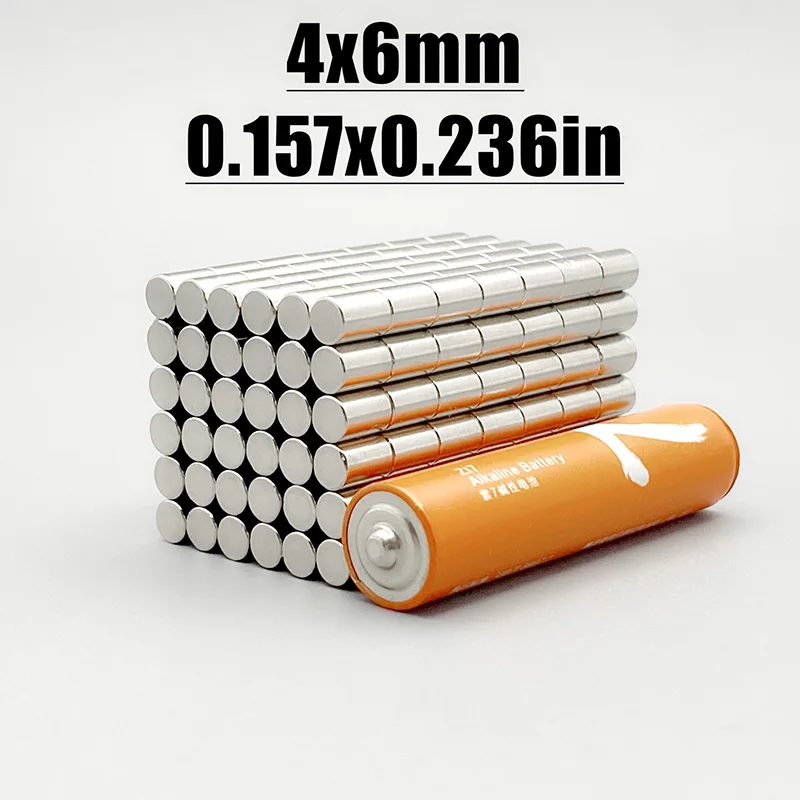 20-2000pcs 4x6mm Magnet Neodymium Magnet N35 NdfeB Permanent Magnetic Imanes Fridge Diy Magnets Round Shape 4*6 Magnet Accessory