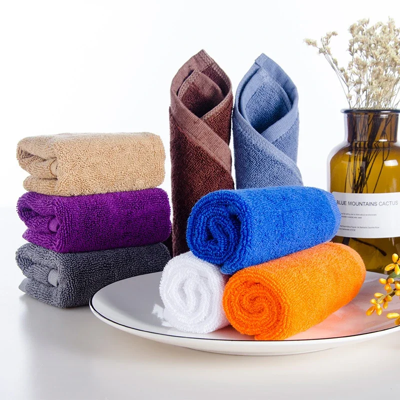 50g 30x30cm 10pcs/lot Small Cotton Towels Thicken Soft Adult Kids Square Towel for Home Kindergarten Hotel Restaurant KTV Gifts