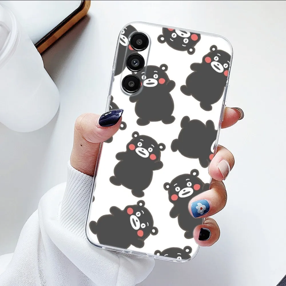 Cute K-Kumamon Bear Phone Case For Samsung Galaxy A71,70,52,51,40,31,A50,30S,21S,Note20ultra Transparent Cover