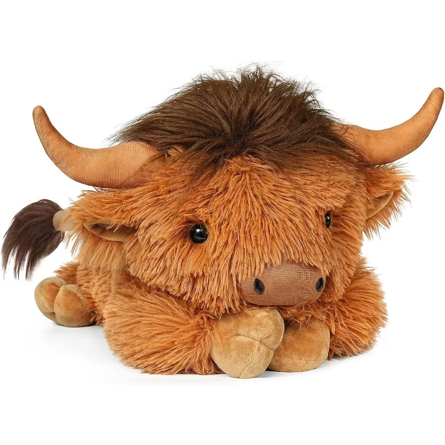 

Weighted Highland Cow Stuffed Animal 4.2 Lbs Large 21.6 Inch Plush Cattle Pillow Toy for Adults Christmas Birthday Gift Soft Wa