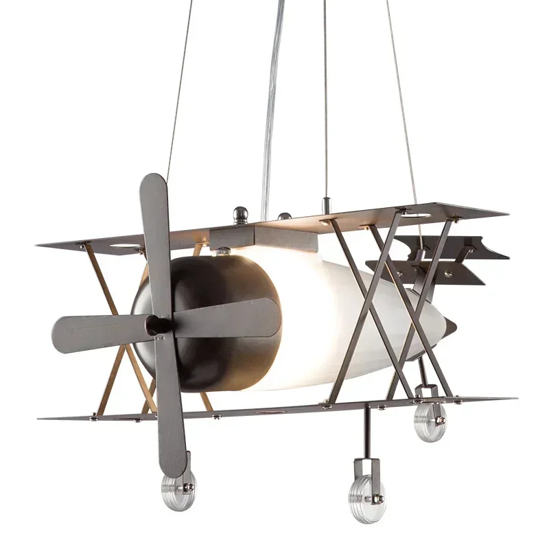 American Retro Industrial Style 30W Aircraft led Kids Iron Pendant Light Dining Room Children room Airplane Pendant Lamp