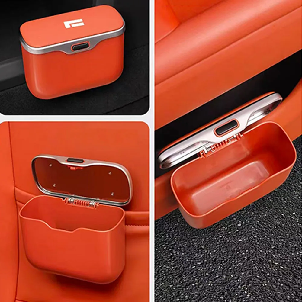 For BAIC JISHI Polestones 01 ROX 01 2024 2025 2026 Car Trash Can Multifunctional Door Mounted Storage Box With Pop-Up Lid