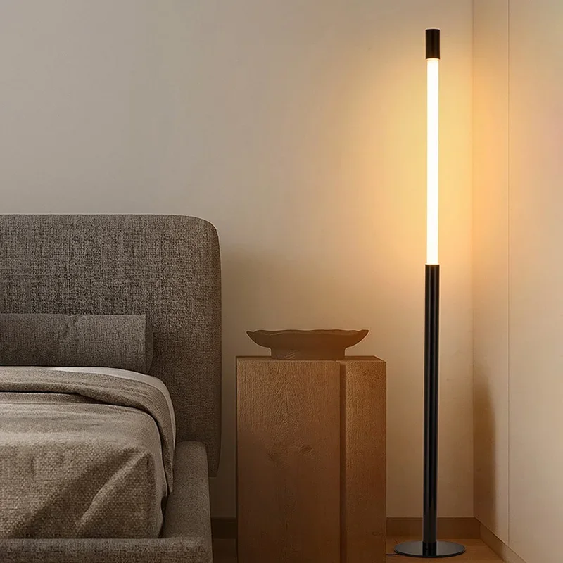 Minimalist Luxury Floor Light Adjustable Brightness Touch Switch Lighting Lamps Eye Protection Lights Aluminium Lift Floor Lamp
