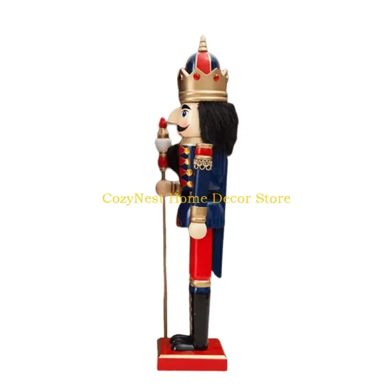 92MF European-Character Holiday Soldier Figurine in Wood with Hand-Colored Features and Integrated Base for Christmas Display