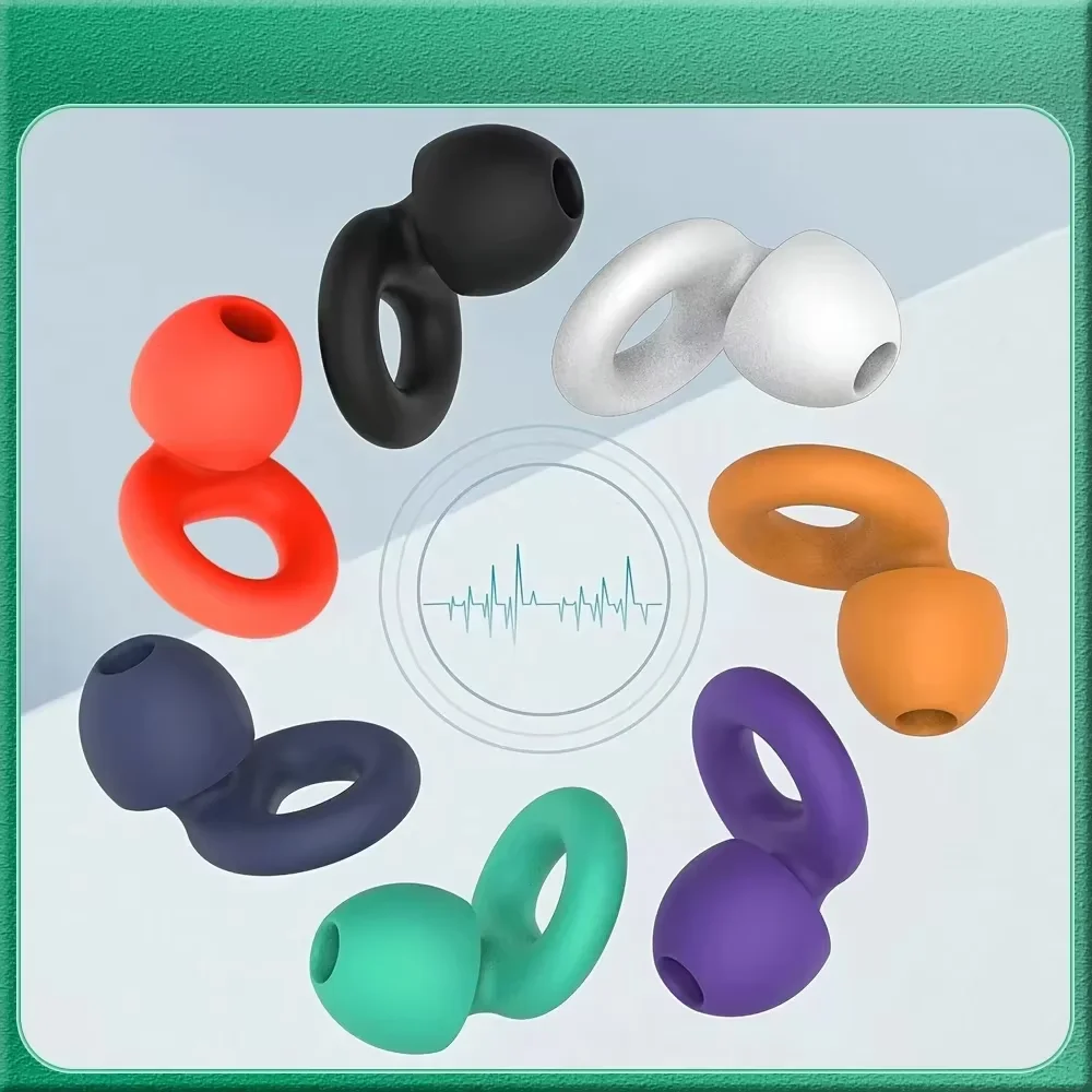 Super Soft Silicone Ear Plugs Reusable Noise Reduction Hearing Protection with Lanyard for Sleep Swim Work - 8 Ear Tips Included