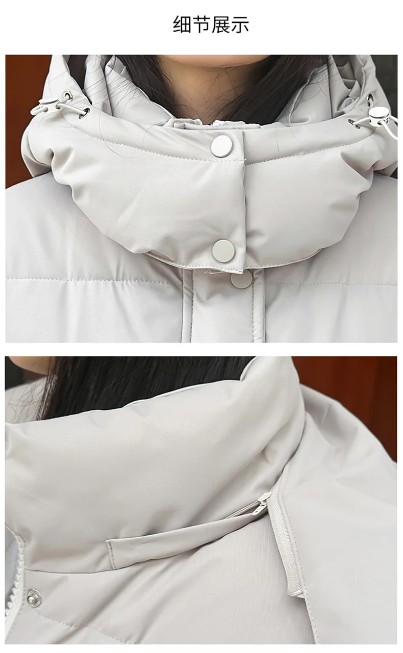 Korean Fashion 2026 Winter New Solid Color Long Sleeve Hooded Cotton Jacket Women's Fashion Versatile Simple Warm Casual Jacket