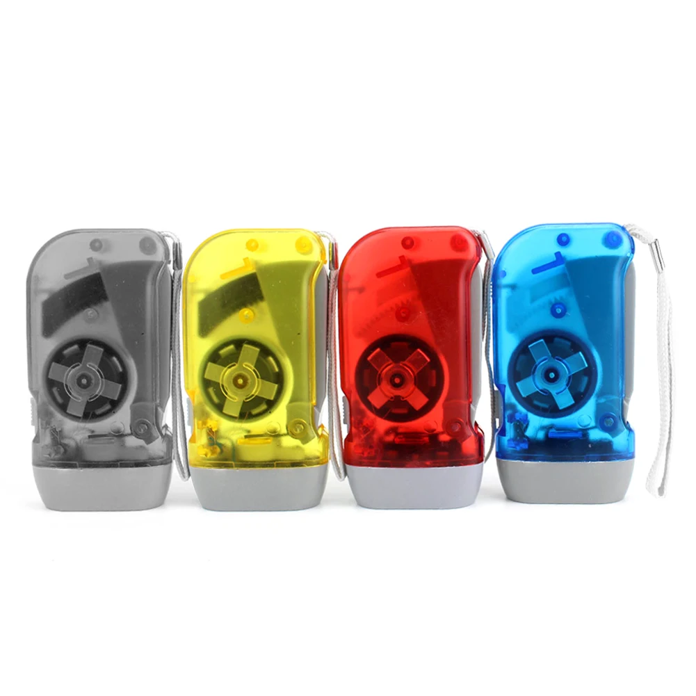 Plastic Hand Pressing Dynamo Flashlight Portable Plastic LED Camping Hand Crank Torch Outdoor Camp Ligting Tool