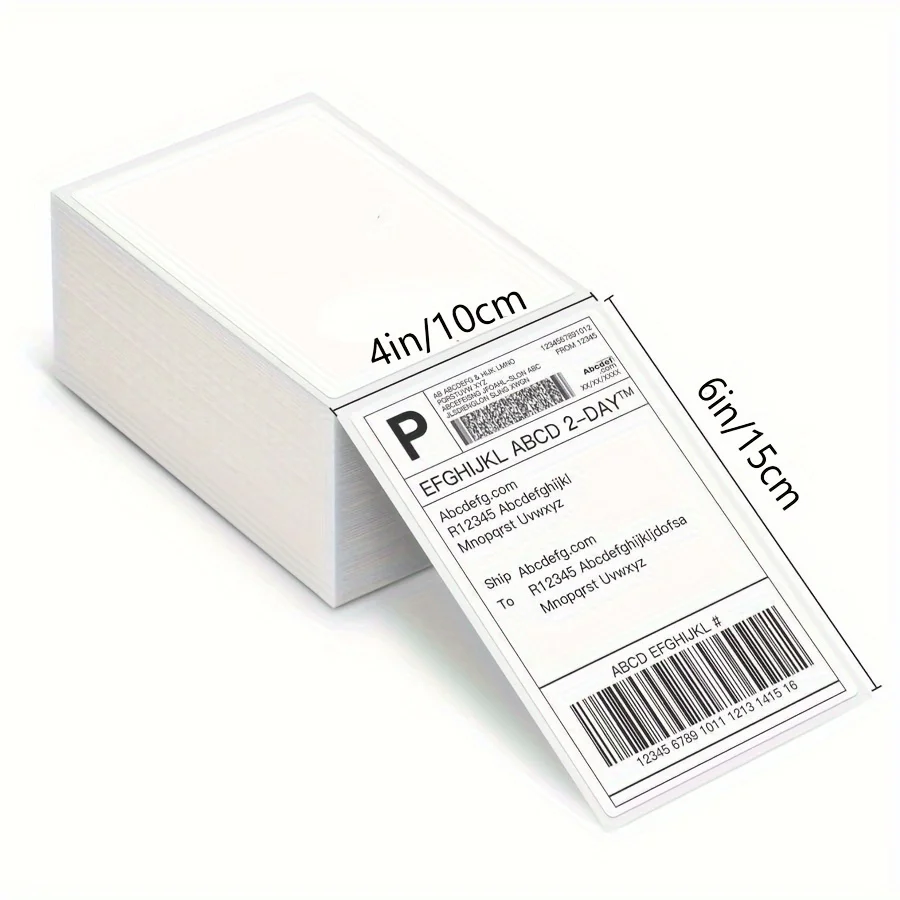 4x6inch 100x150mm/500pcs Thermal Label Paper Folding Shipping Package Self-adhesive Stickers No carbon band required