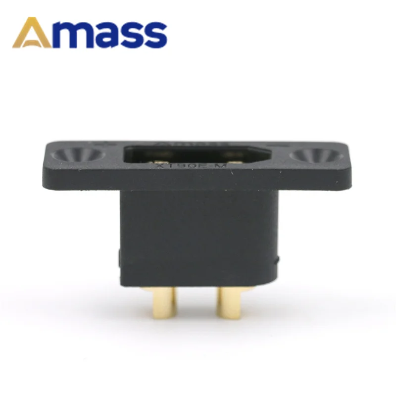 Amass New XT90E-M Male Headband Fixing Hole Black Gold-plated Model Airplane Connector AMASS XT90E Model Accessories