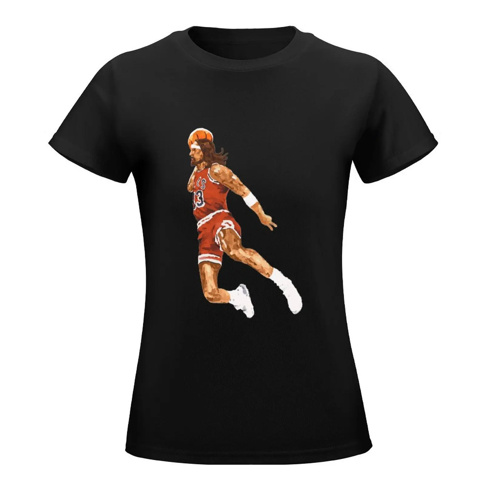 Air Jesus Basket Dunk T-Shirt animal print summer tops blacks hippie clothes black t-shirts for Women