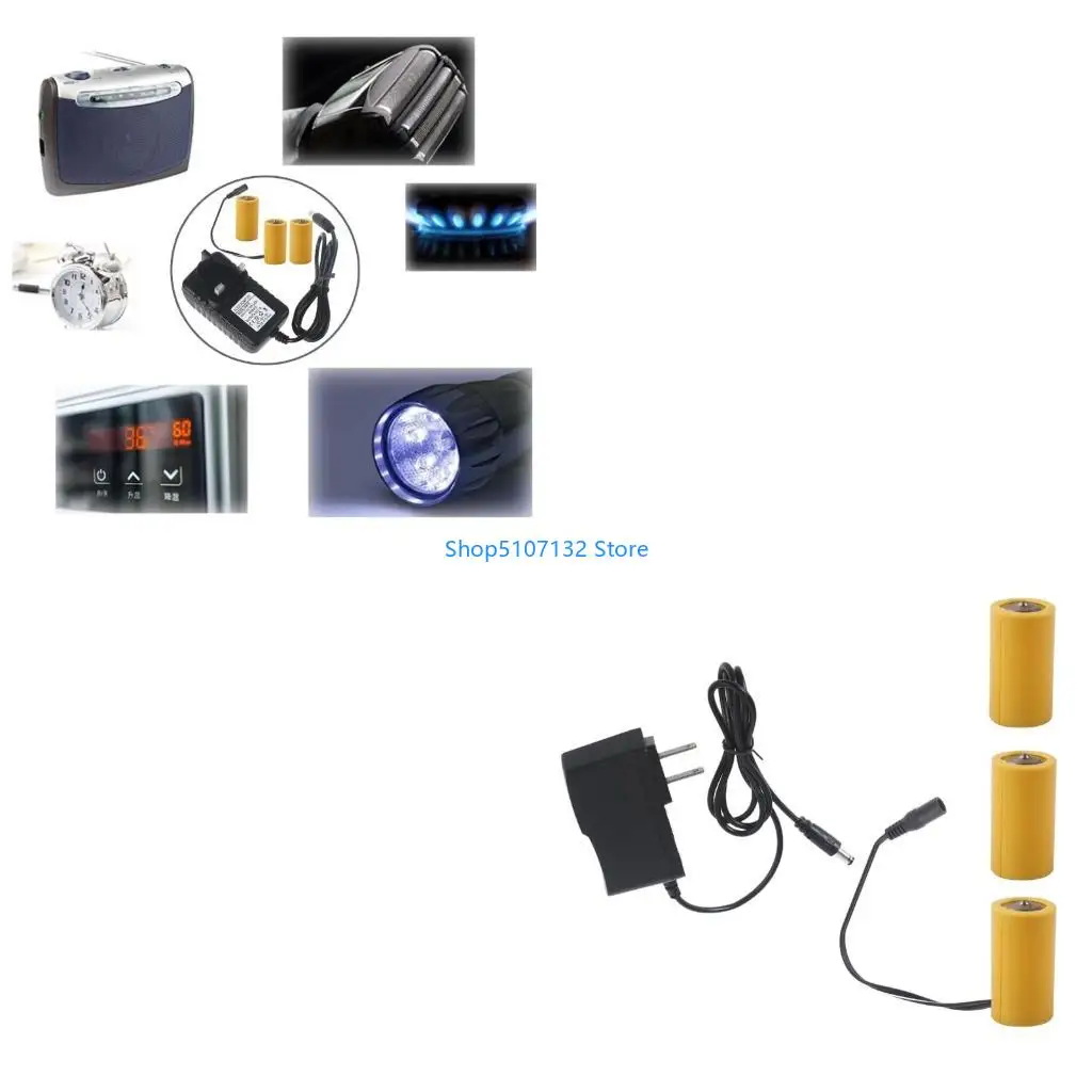

87HD Battery Eliminators Cable Replace 3Pcs 1.5V LR14 C Batteries for LED Light Toy