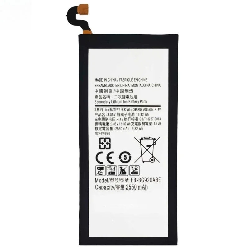 Hoge Kwaliteit EB-BG920ABE EB-BG920ABA 3.85V 2550mAh Telefoon Batterij Voor Samsung Galaxy S6 G9200 G9208 G9209 G920F G920V/T/F/A/I