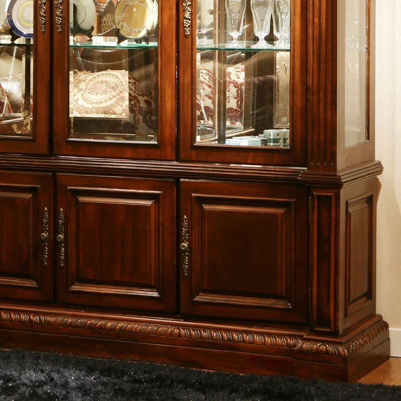 Display Cabinet Made of Glass European Style Customized. New American Country 2 Large Living Room Wall Wine Cabinet Four Door