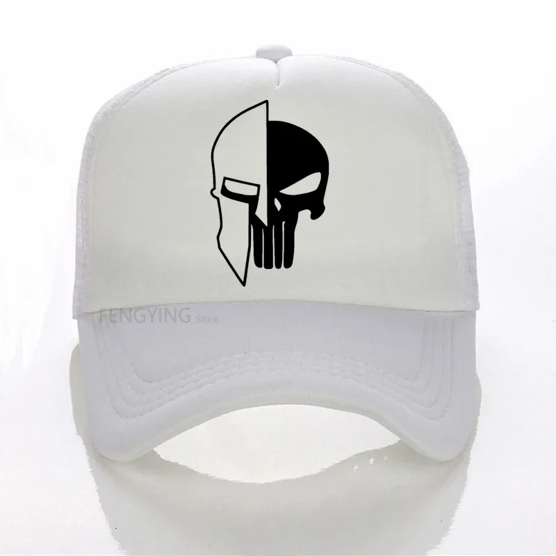 Sparta Helmet Punisher Skull baseball cap Fashion Men Print mesh trucker cap Casual Unisex sports hat