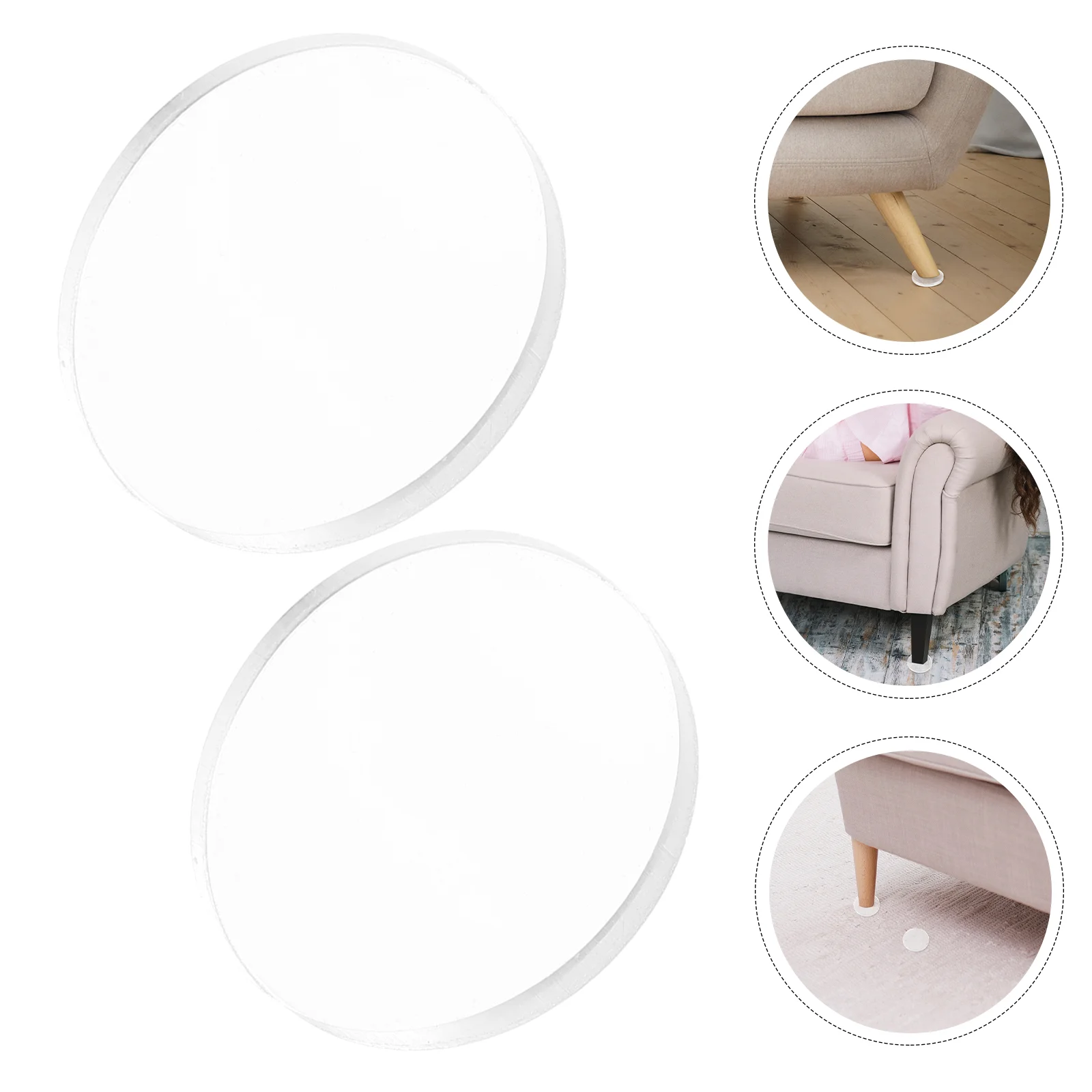 Non-slip Mat Crash Pad Glass Table Protector Transparent Silica Gel Rubber Feet Pads