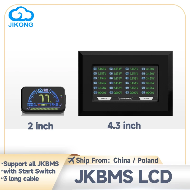 JKBMS Accessory 4.3 inch LCD Display 2 inch LCD Displa Screen Smart JIKONG BMS