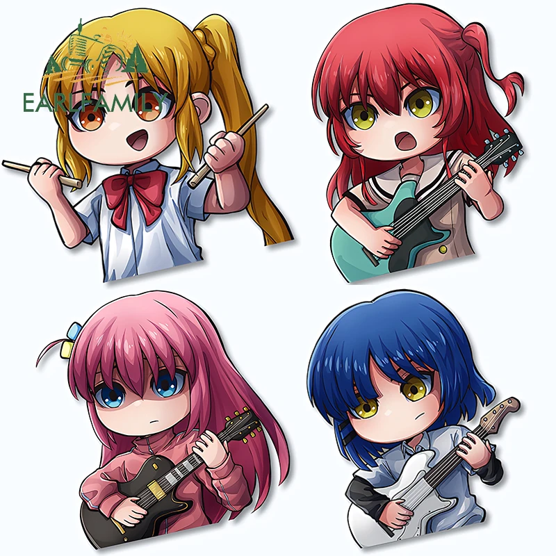 EARLFAMILY Bocchi Gotoh Hitori Kita Ikuyo Car Stickers Yamada Ryo Ijichi Nijika Anime Chibi Vinyl Accessories Musical Instrument
