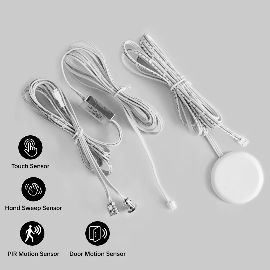 Penetrable Led Cabinet Light Switch DuPont Port Connector Cable DC 12V-24V PIR Motion/Double Door Motion/Touch Sensor Switch