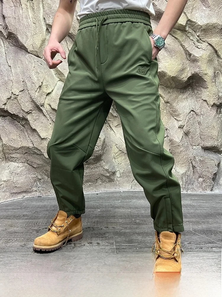 

Теплые мужские уличные зимние брюки с 3D индивидуальной подкладкой, ветрозащитные водонепроницаемые прямые повседневные брюки