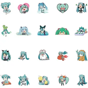 65 Buah Stiker Hatsune Miku Kartun Lucu Vinil Tahan Air untuk Laptop Gitar Skateboard Bagasi Stiker Grafiti Hadiah Pesta Anak 10 stiker vinil penjualan terbaik tahan air - №