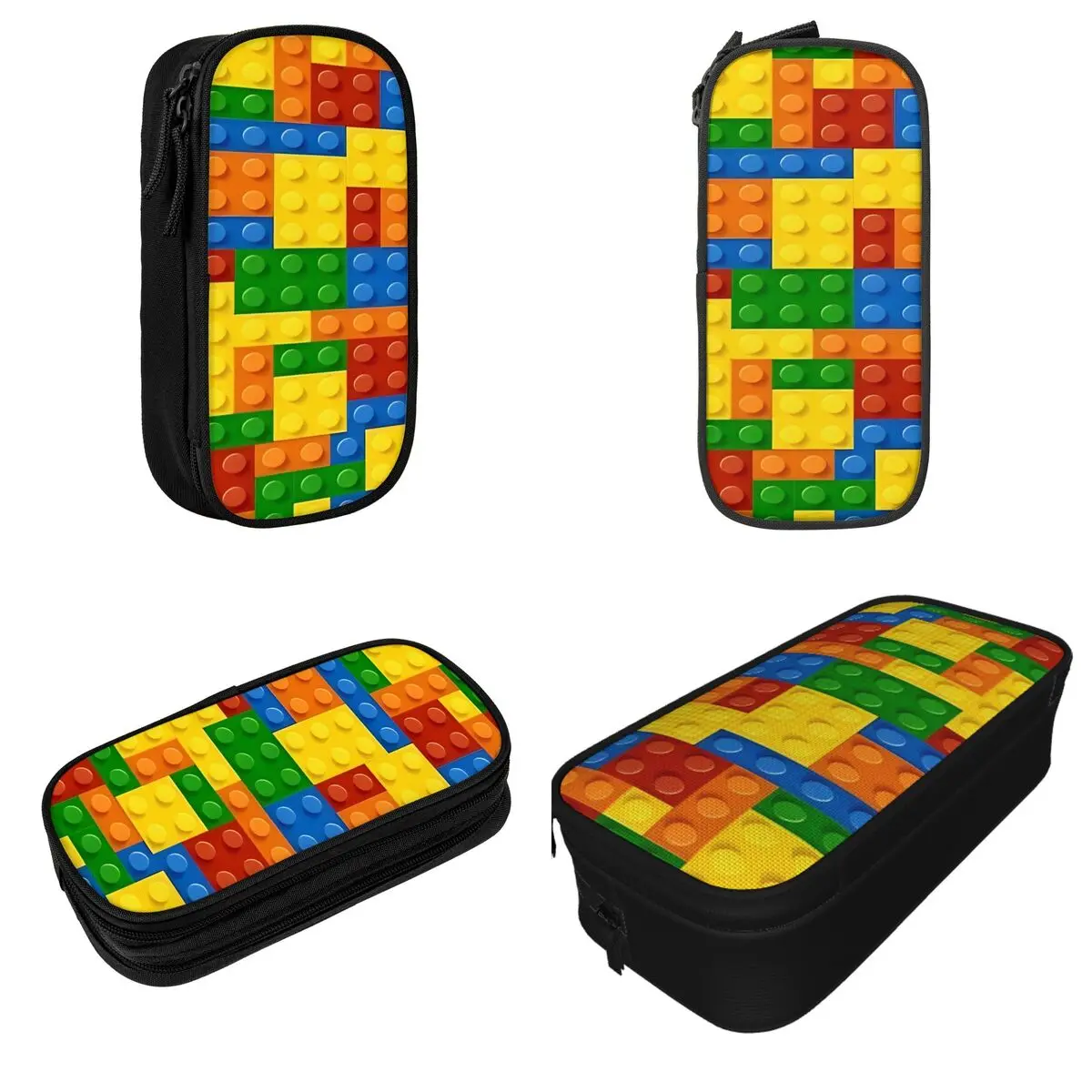 Fashion Building Brick Pattern Pencil Case Pencilcases Pen Box for Student Large Storage Bag Students School Gift Accessories