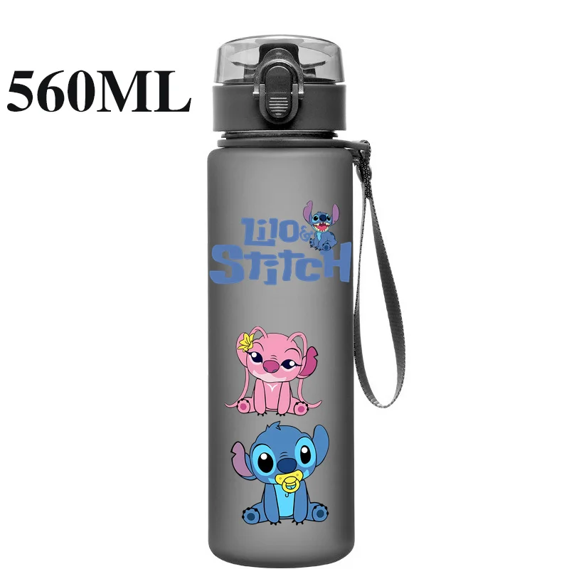 Lilo & Stitch Large Capacity Sports Water Bottle Bottle Riding Kettle Proof Plastic Cup Outdoor Travel Portable Fitness Jugs