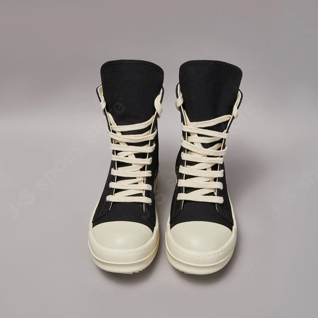 Ricks Shoe High Top Canvas Shoe Sneaker Brand RO Shoes Women Casual Shoe Owen Men shoe Lace Up Black metal holes breathable shoe