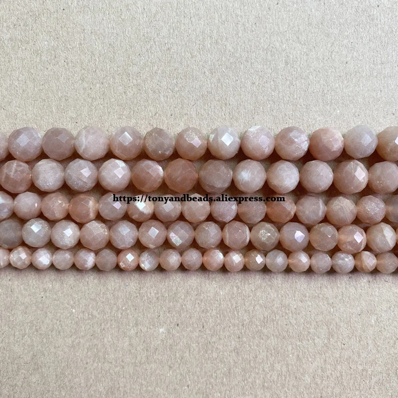  Semi-precious Stone Diamond Cuts Faceted AA Quality Peach Sunstone 7